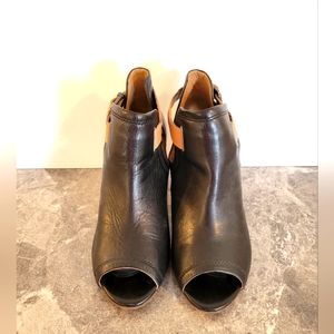Clarks Leather Open Toe Booties